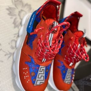 Red and blue Versace Chain Reactions Size- 44/11